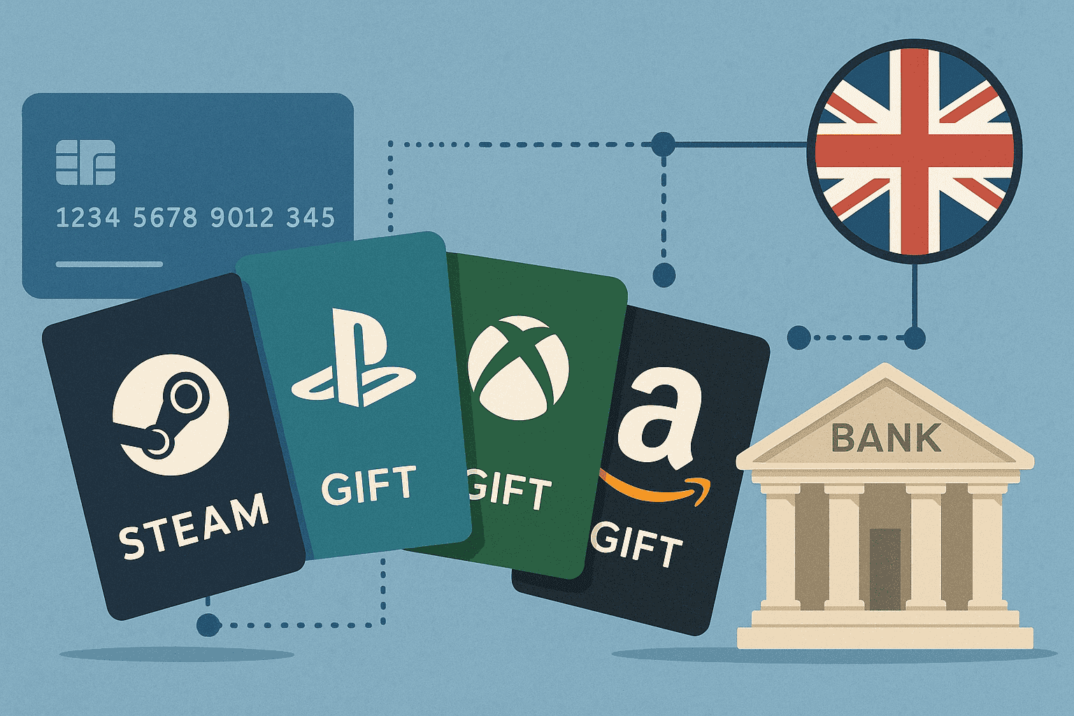 Buy gift cards with Bank in United Kingdom