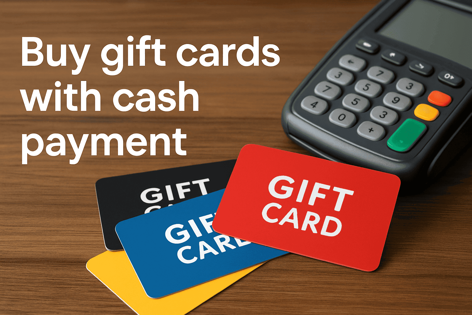 Buy gift cards with Cash Payment