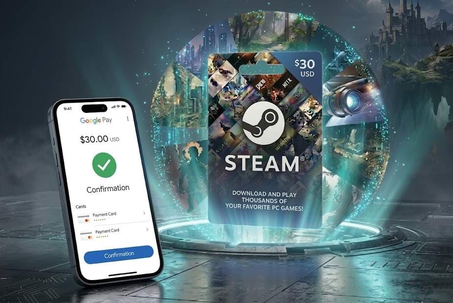 Buy Steam Wallet Credit with Google Pay