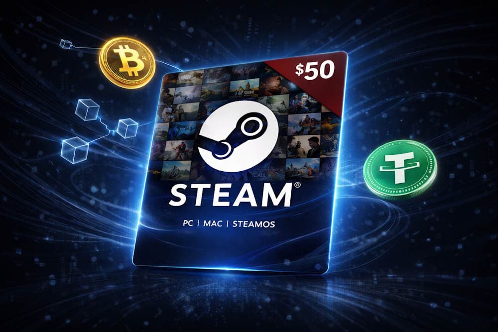 Buy Steam Wallet credits with Crypto