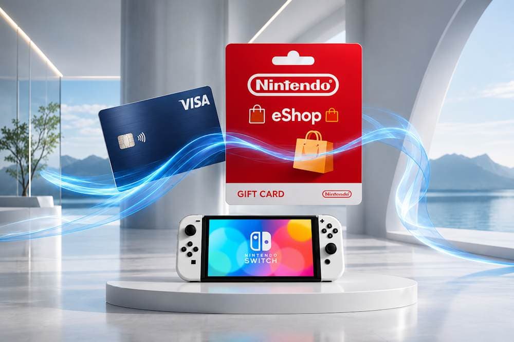Buy Nintendo eShop cards with Visa Card
