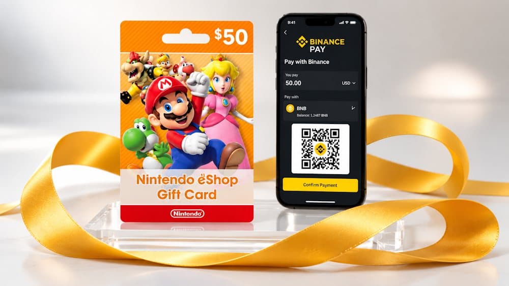 Buy Nintendo eShop cards with Binance Pay