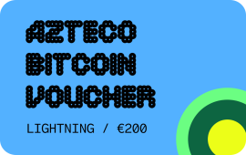 Azteco Bitcoin Lightning Voucher €200 from baxity.com