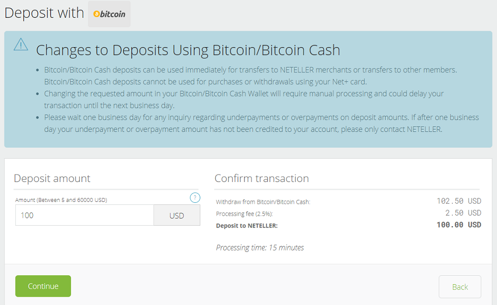 Bitcoin to Neteller
