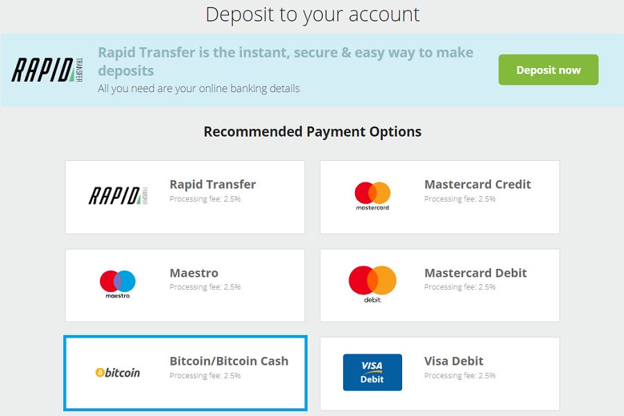 Deposit Bitcoin to Neteller