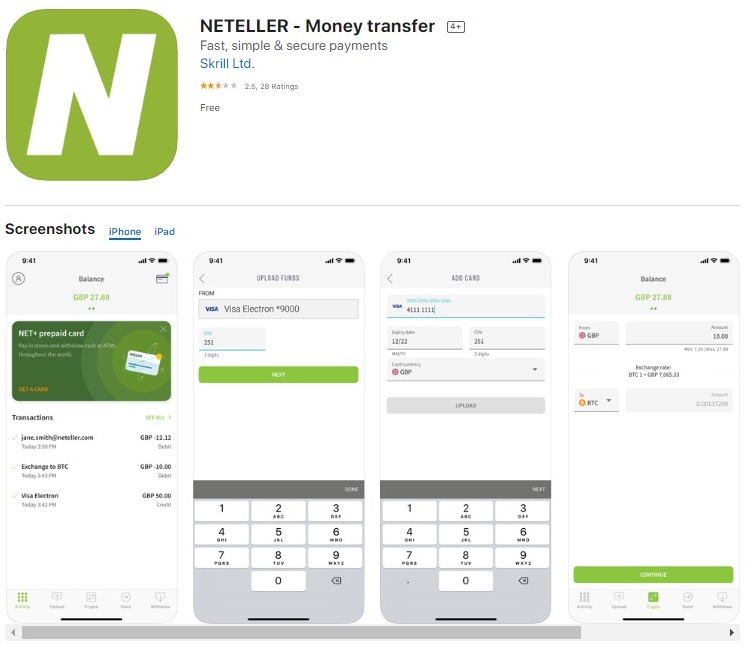 Neteller App install
