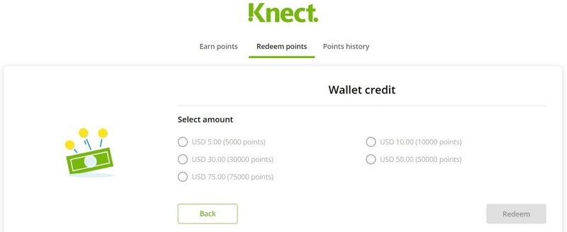 neteller knect redeem points