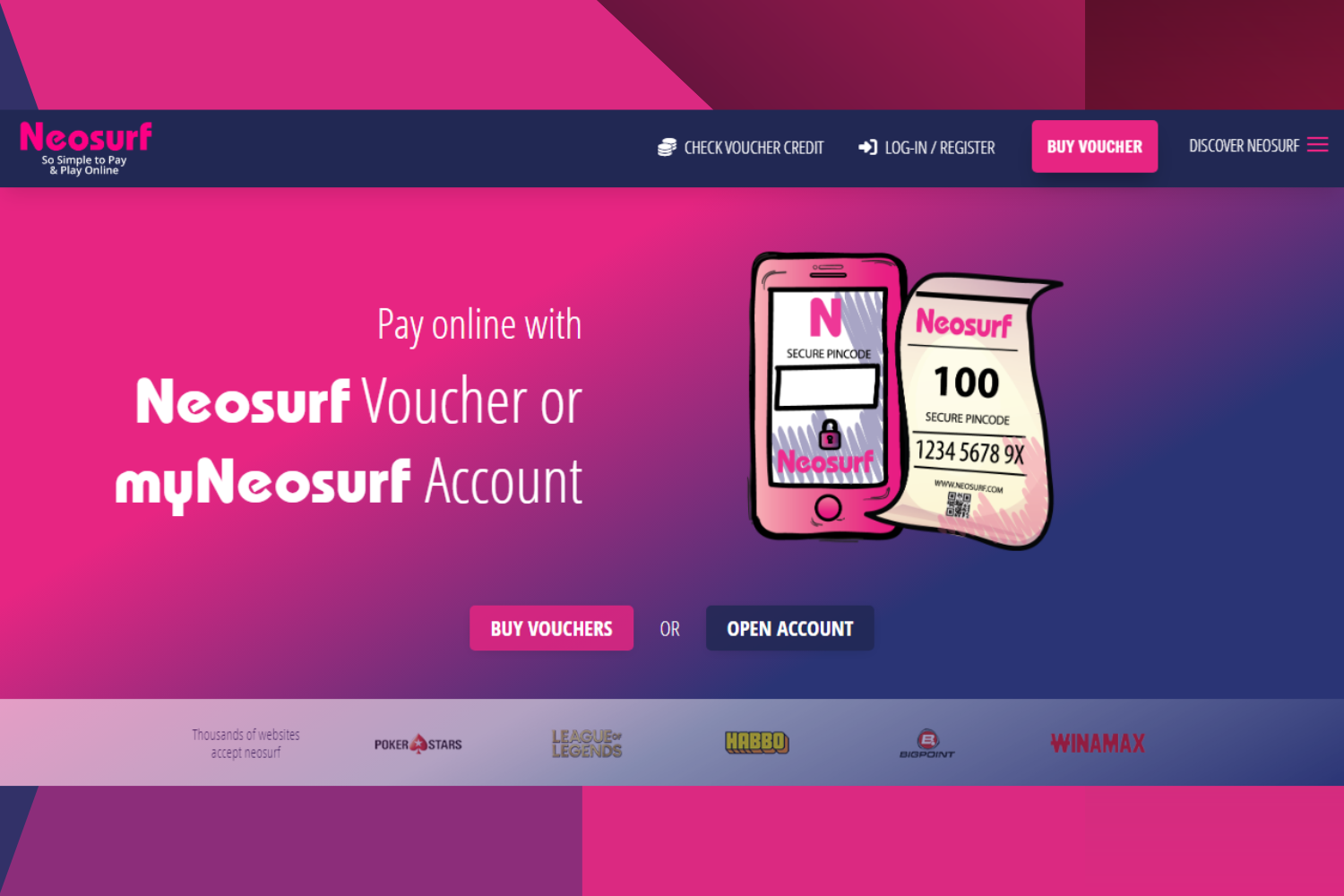 Neosurf account and Neosurf Voucher