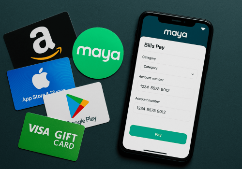 Buying Gift Cards with Maya Bills Pay
