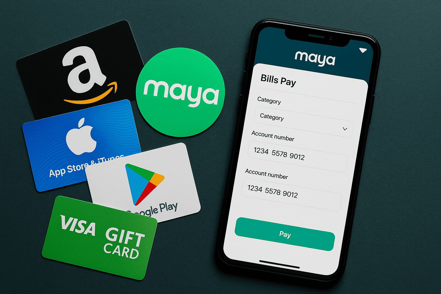 Buying Gift Cards with Maya Bills Pay