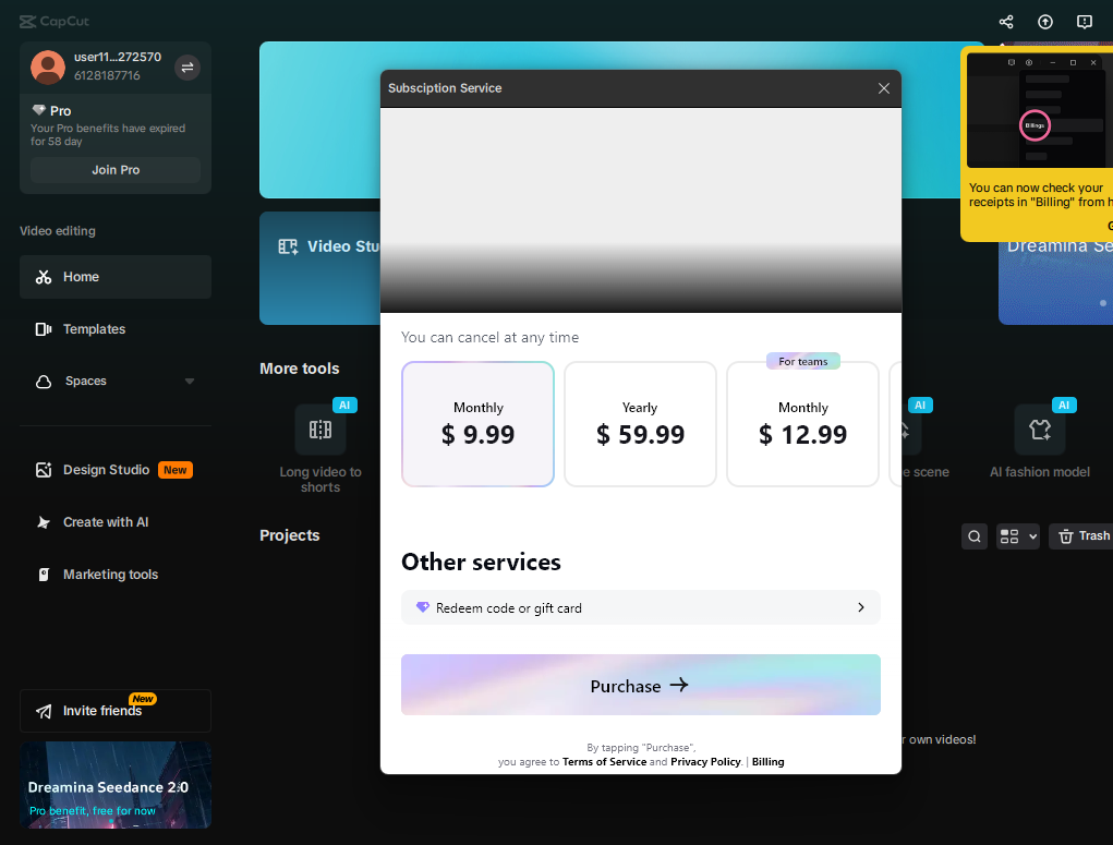 How to buy CapCut Pro without a credit card