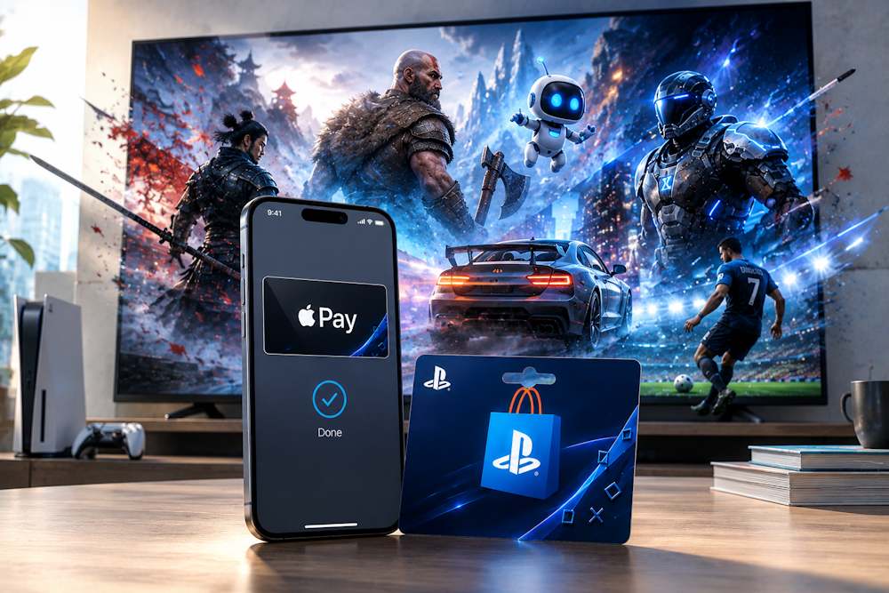 Buy PlayStation gift cards with Apple Pay safely and instantly