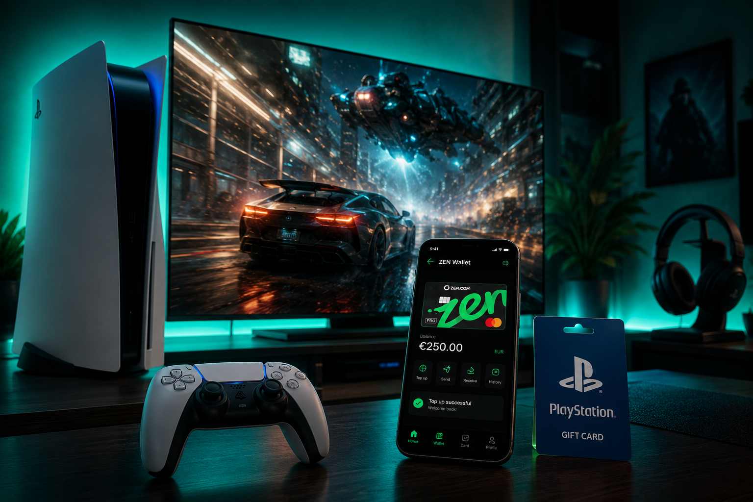 Using PlayStation gift cards with Zen