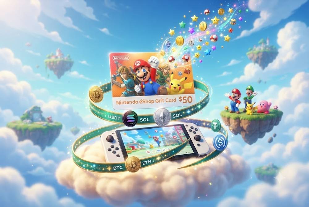 How to Buy Nintendo eShop Cards with Crypto on Baxity Store