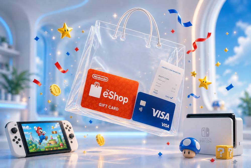Buying Nintendo eShop Cards with Visa on Baxity Store