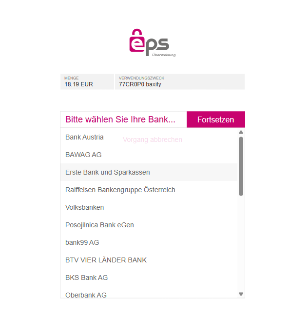 Pay with EPS Überweisung: Gift, Prepaid Cards & More