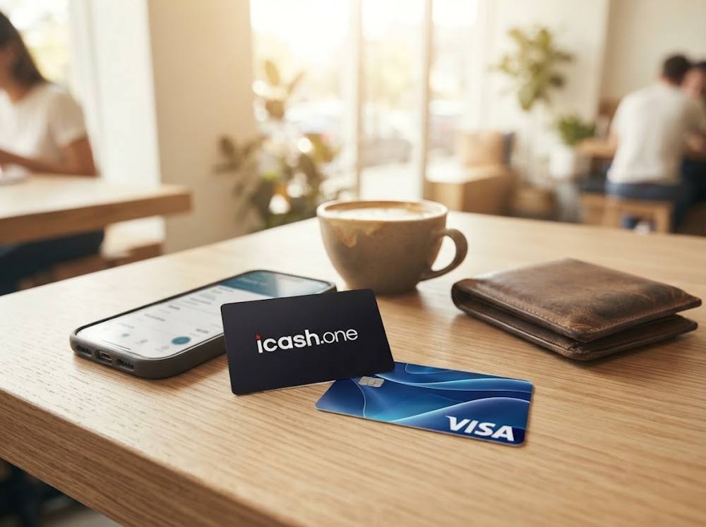 To pay for iCashOne with a Visa card